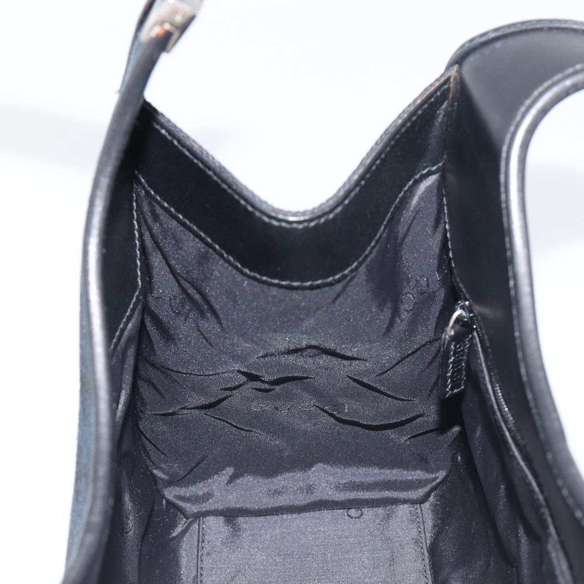 GUCCI GG Canvas Jackie Hand Bag Black Silver 002 1067 Auth 199636V