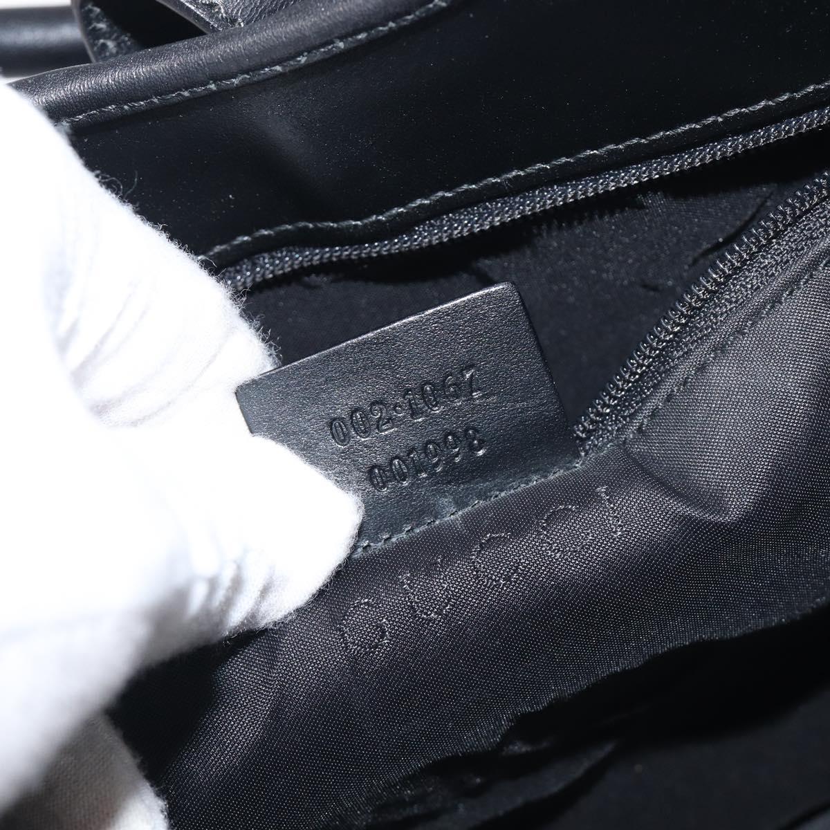 GUCCI GG Canvas Jackie Hand Bag Black Silver 002 1067 Auth 199636V