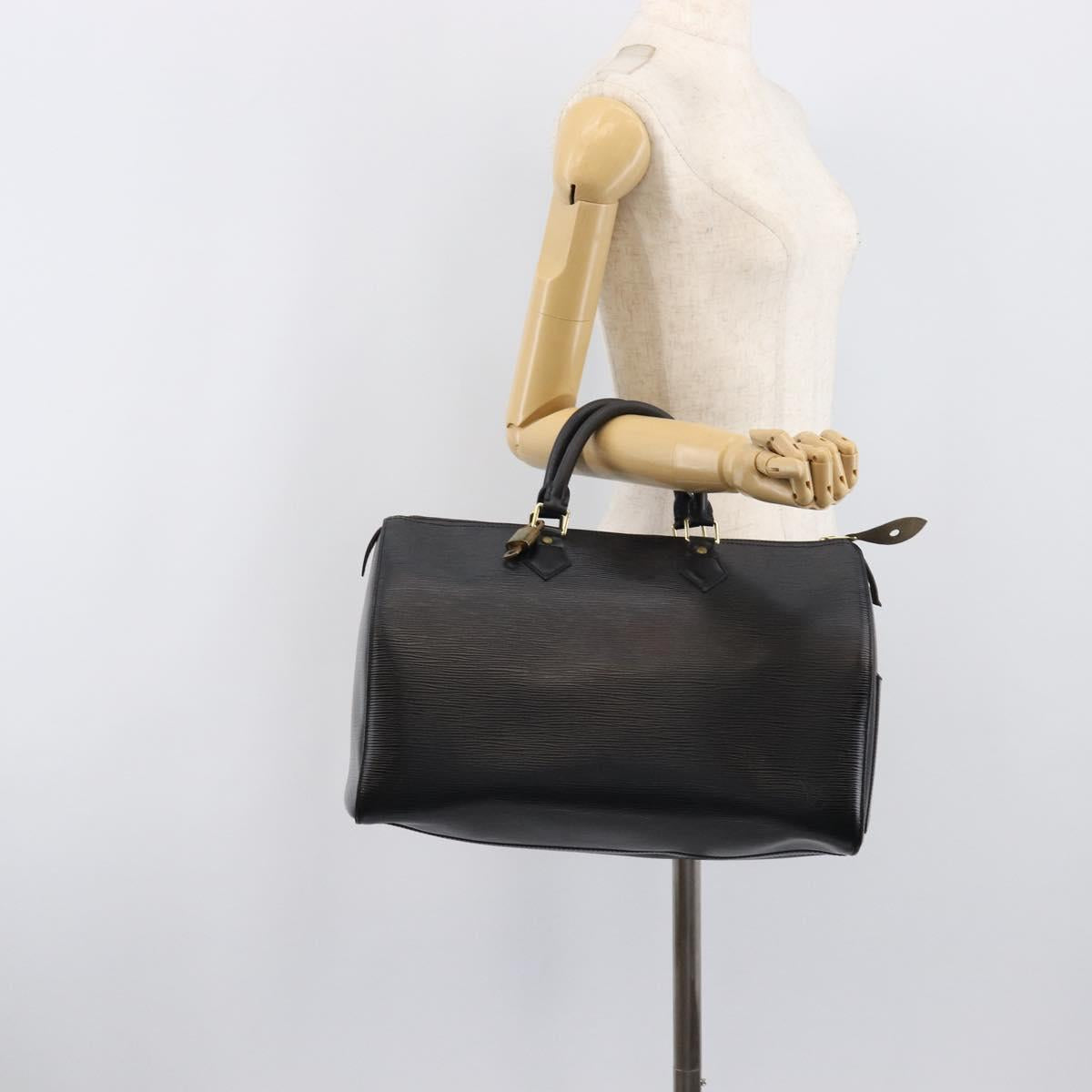 LOUIS VUITTON Epi Speedy 30 Hand Bag Noir Black M43002 LV Auth 199637V