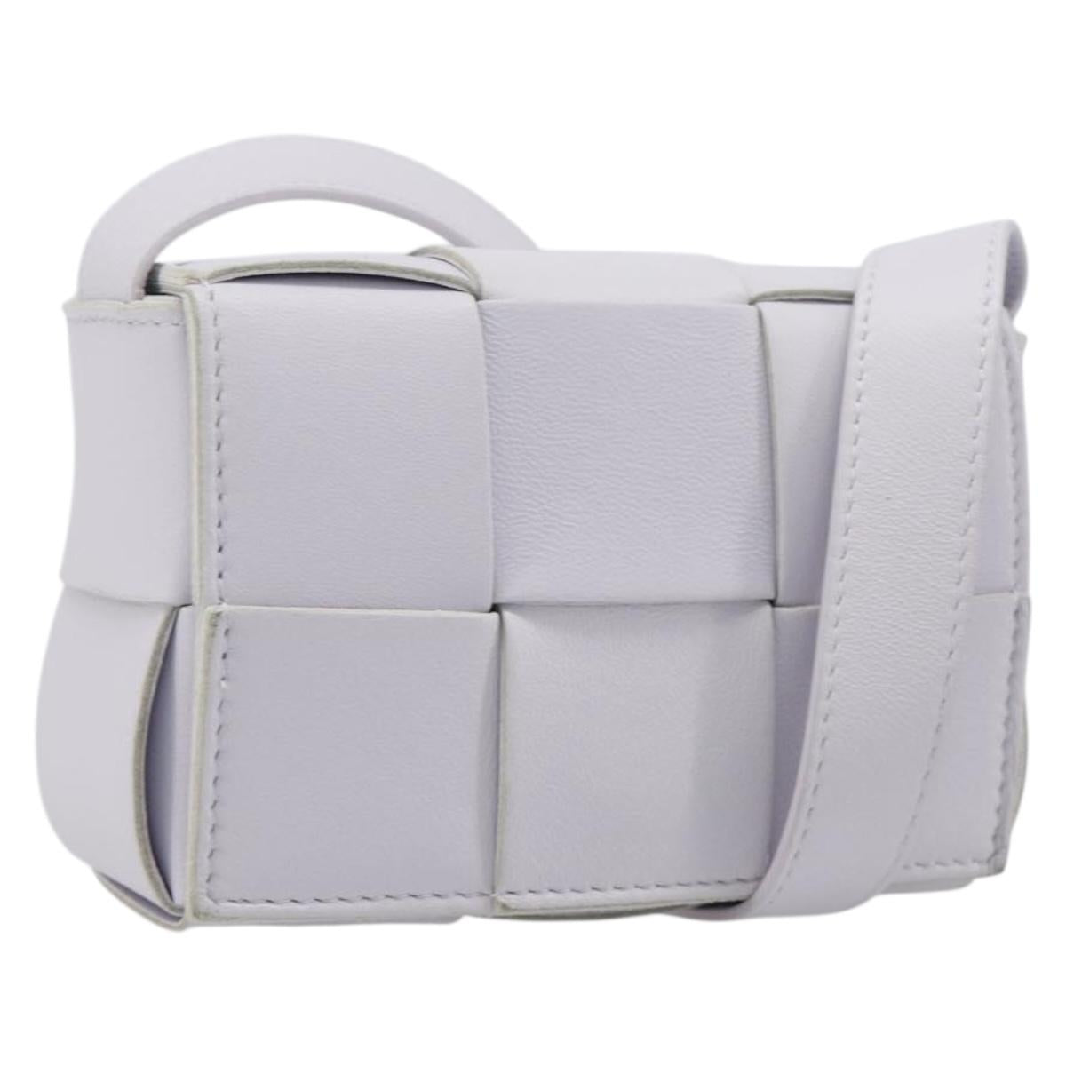BOTTEGA VENETA MAXI INTRECCIATO Candy Cassette Bag Leather White Auth 199640V