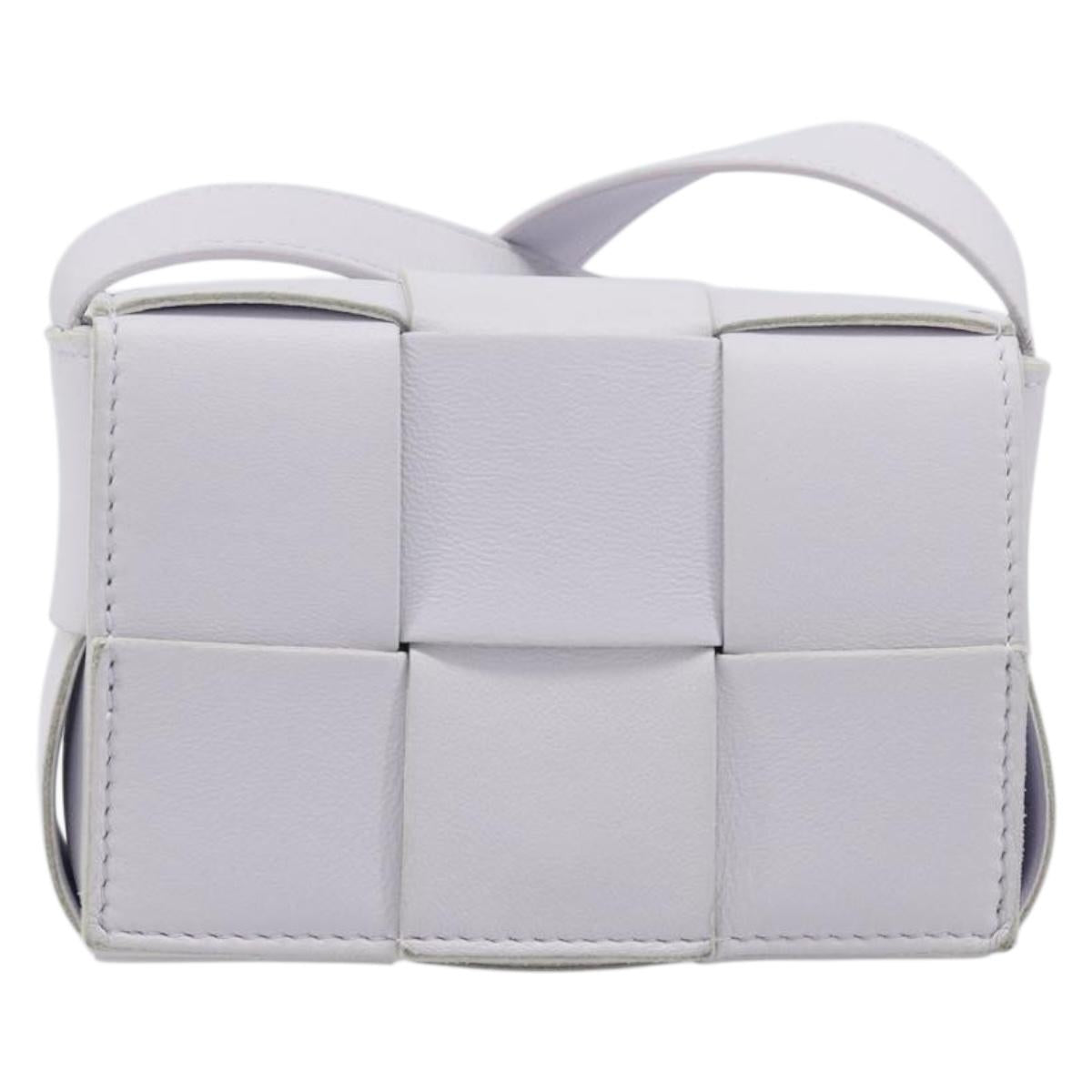 BOTTEGA VENETA MAXI INTRECCIATO Candy Cassette Bag Leather White Auth 199640V