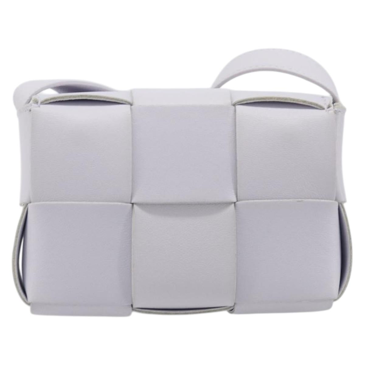BOTTEGA VENETA MAXI INTRECCIATO Candy Cassette Bag Leather White Auth 199640V