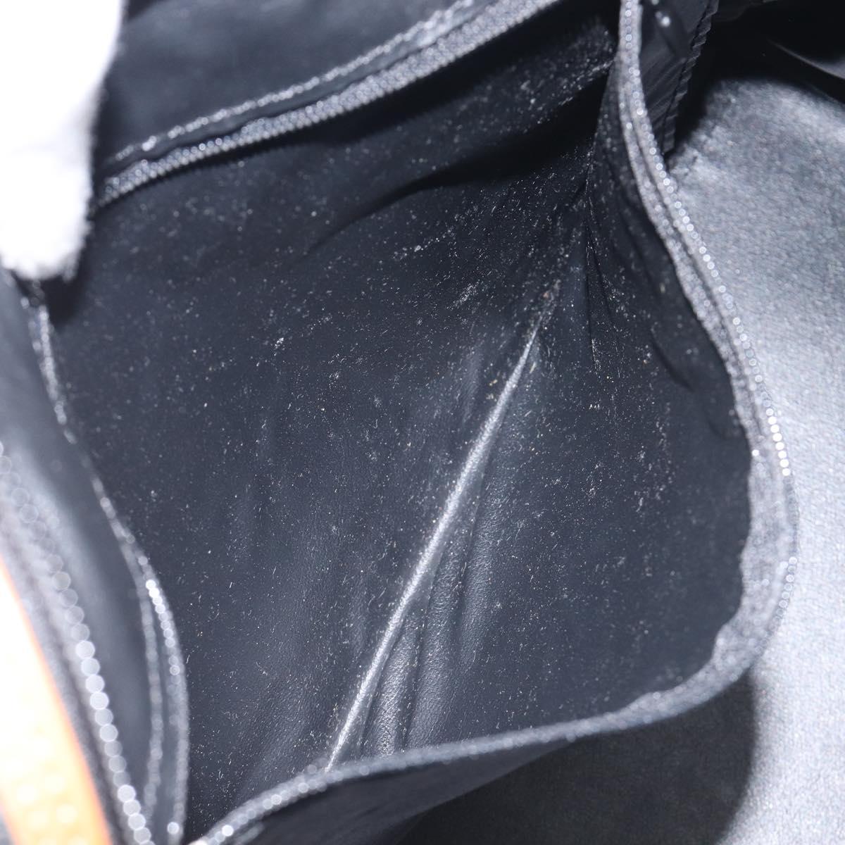 SAINT LAURENT Boston Bag PVC Canvas Black Gold Auth 199641