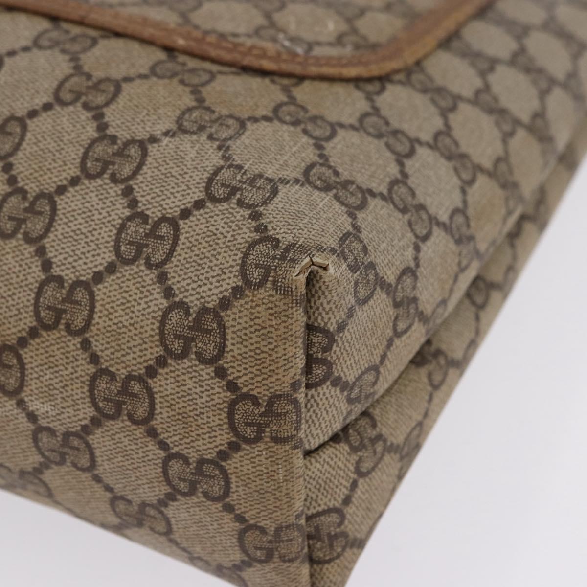 GUCCI GG Supreme Web Sherry Line Tote Bag PVC Beige Gold 39 02 003 Auth 199642