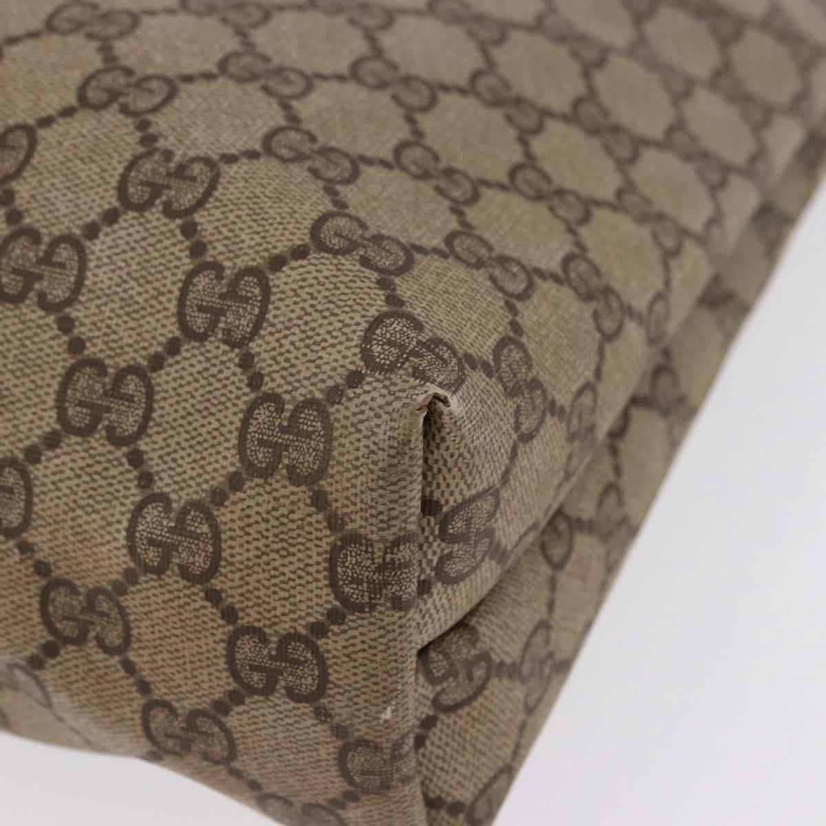 GUCCI GG Supreme Web Sherry Line Tote Bag PVC Beige Gold 39 02 003 Auth 199642