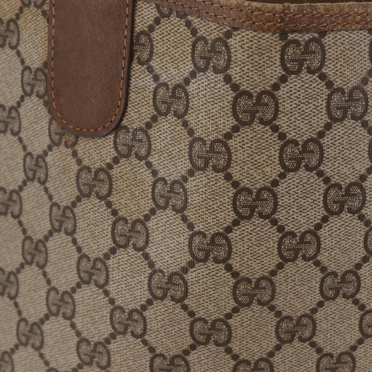 GUCCI GG Supreme Web Sherry Line Tote Bag PVC Beige Gold 39 02 003 Auth 199642