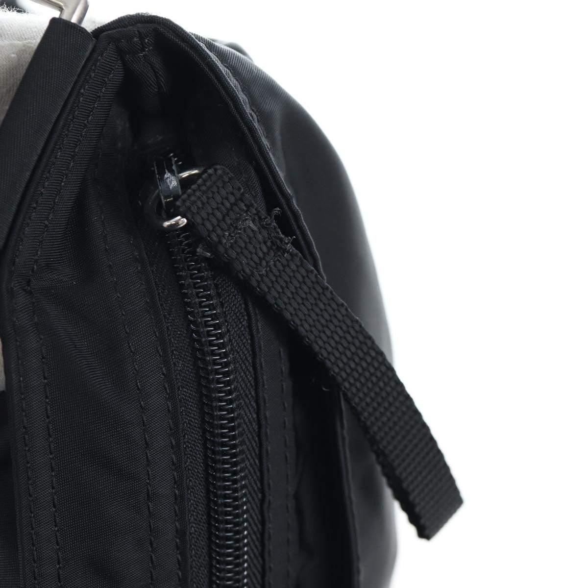 PRADA Shoulder Bag Nylon Black Silver Auth 199644V