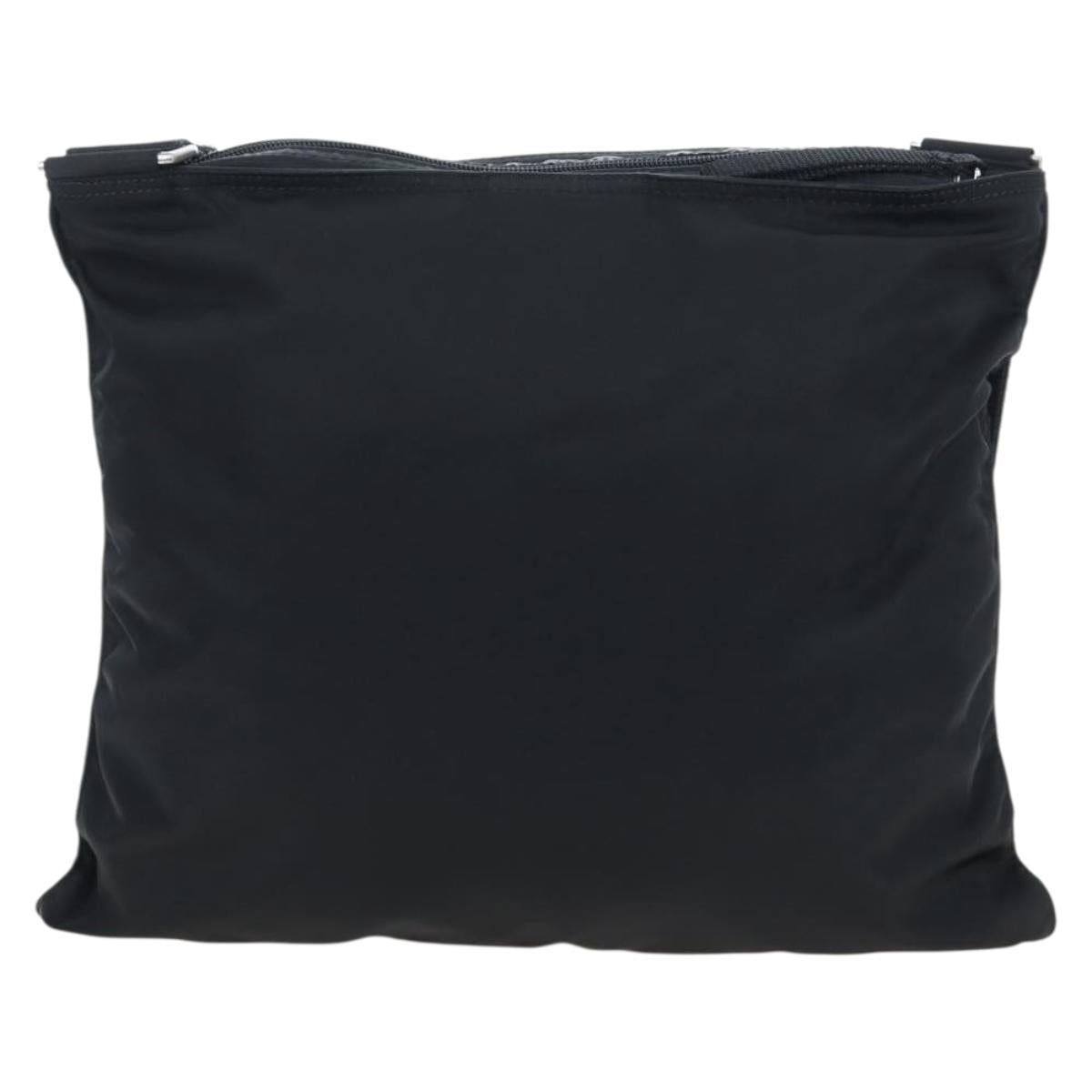 PRADA Shoulder Bag Nylon Black Silver Auth 199644V
