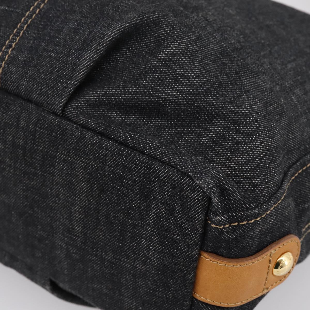 BURBERRY Blue Label Shoulder Bag Denim Navy Gold Auth 199650V