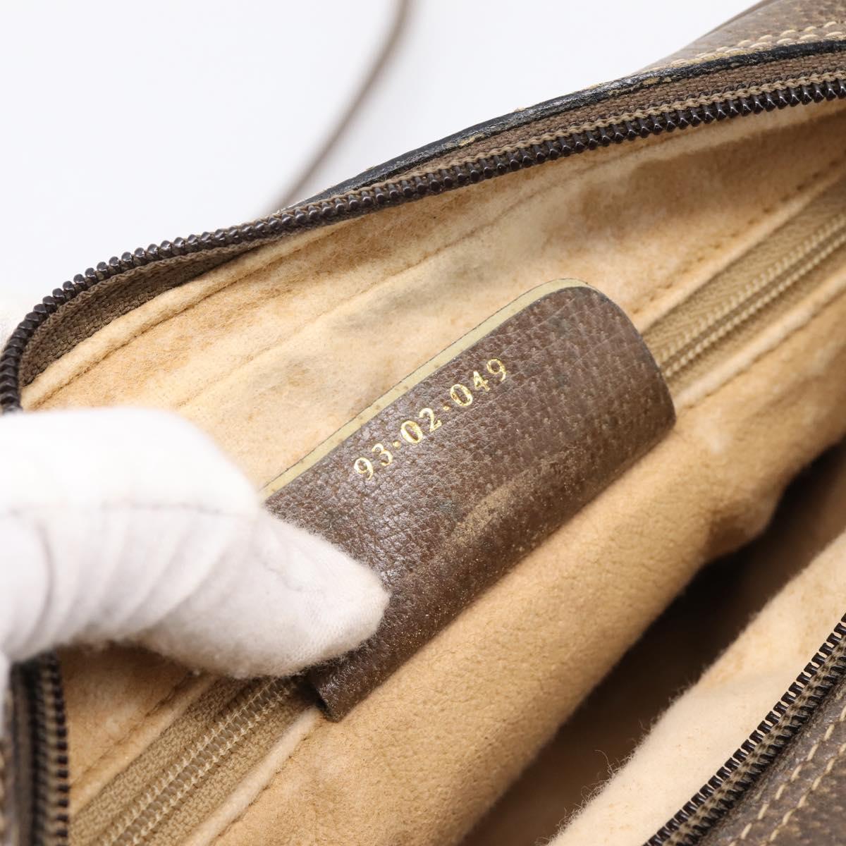 GUCCI GG Supreme Web Sherry Line Bag PVC Beige Gold 93 02 049 Auth 199656