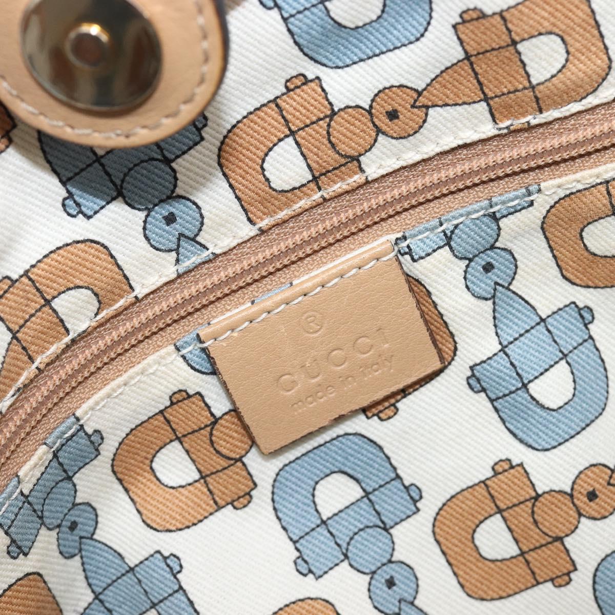 GUCCI GG Canvas Guccissima Tote Bag Leather Beige Gold 211944 Auth 199658V