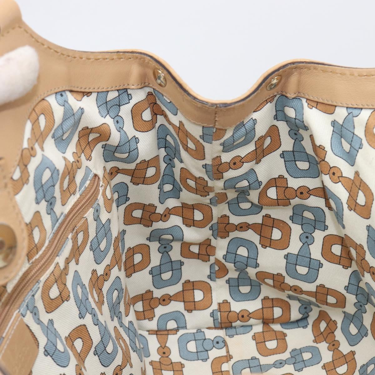 GUCCI GG Canvas Guccissima Tote Bag Leather Beige Gold 211944 Auth 199658V