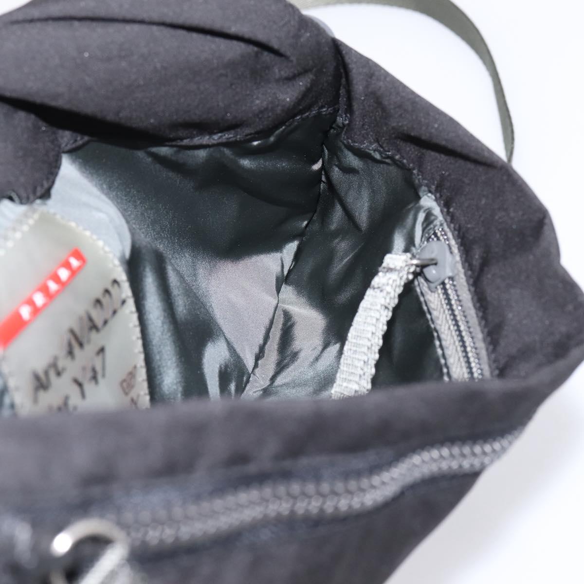 PRADA PRADA Sports Shoulder Bag Nylon Black Auth 199659A