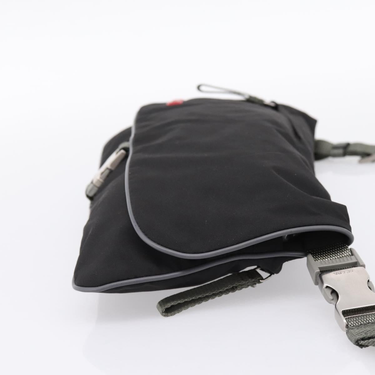 PRADA PRADA Sports Shoulder Bag Nylon Black Auth 199659A