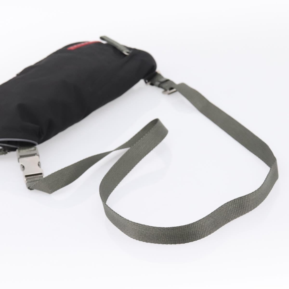 PRADA PRADA Sports Shoulder Bag Nylon Black Auth 199659A