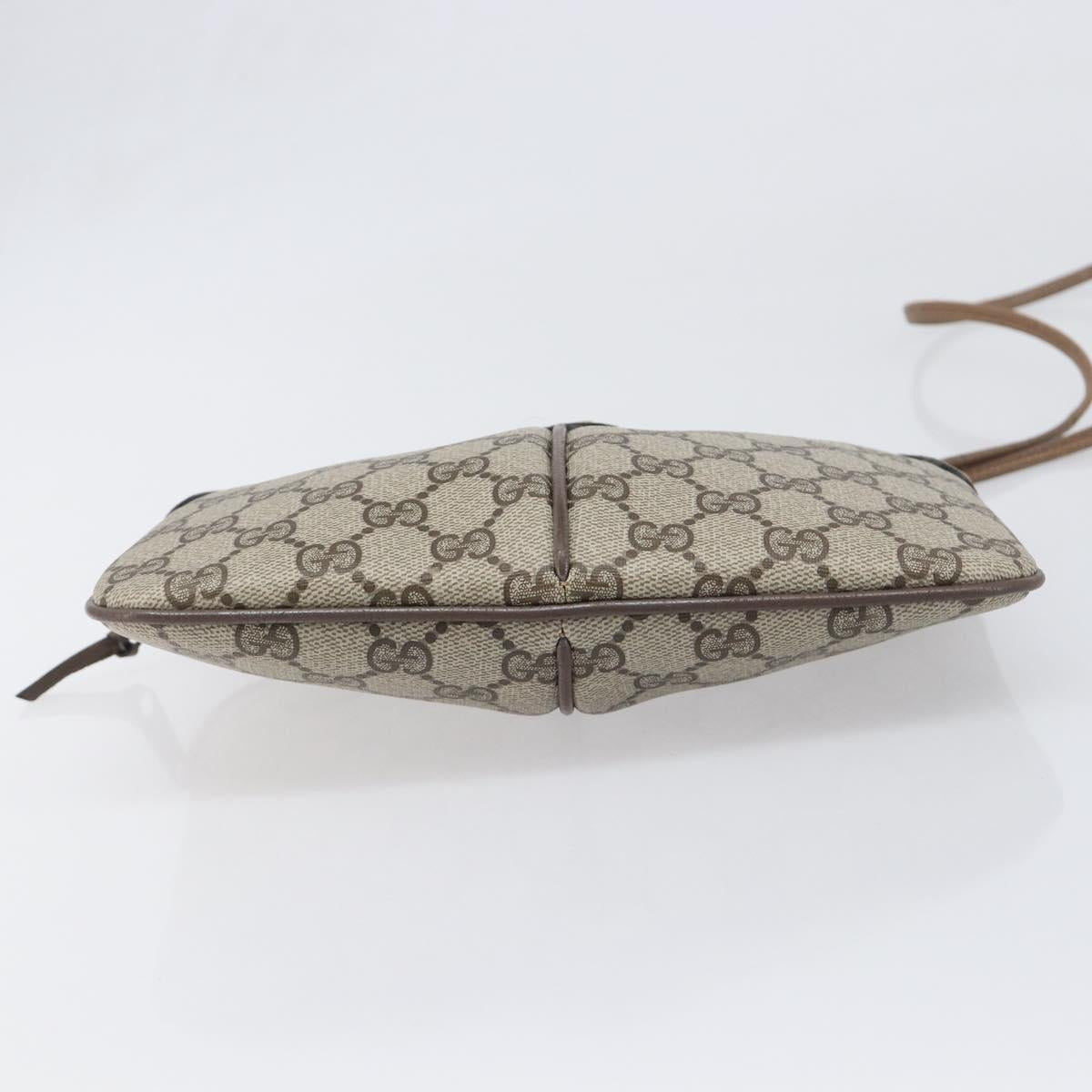 GUCCI GG Supreme Web Sherry Line Bag PVC Beige Gold 904 02 047 Auth 199660