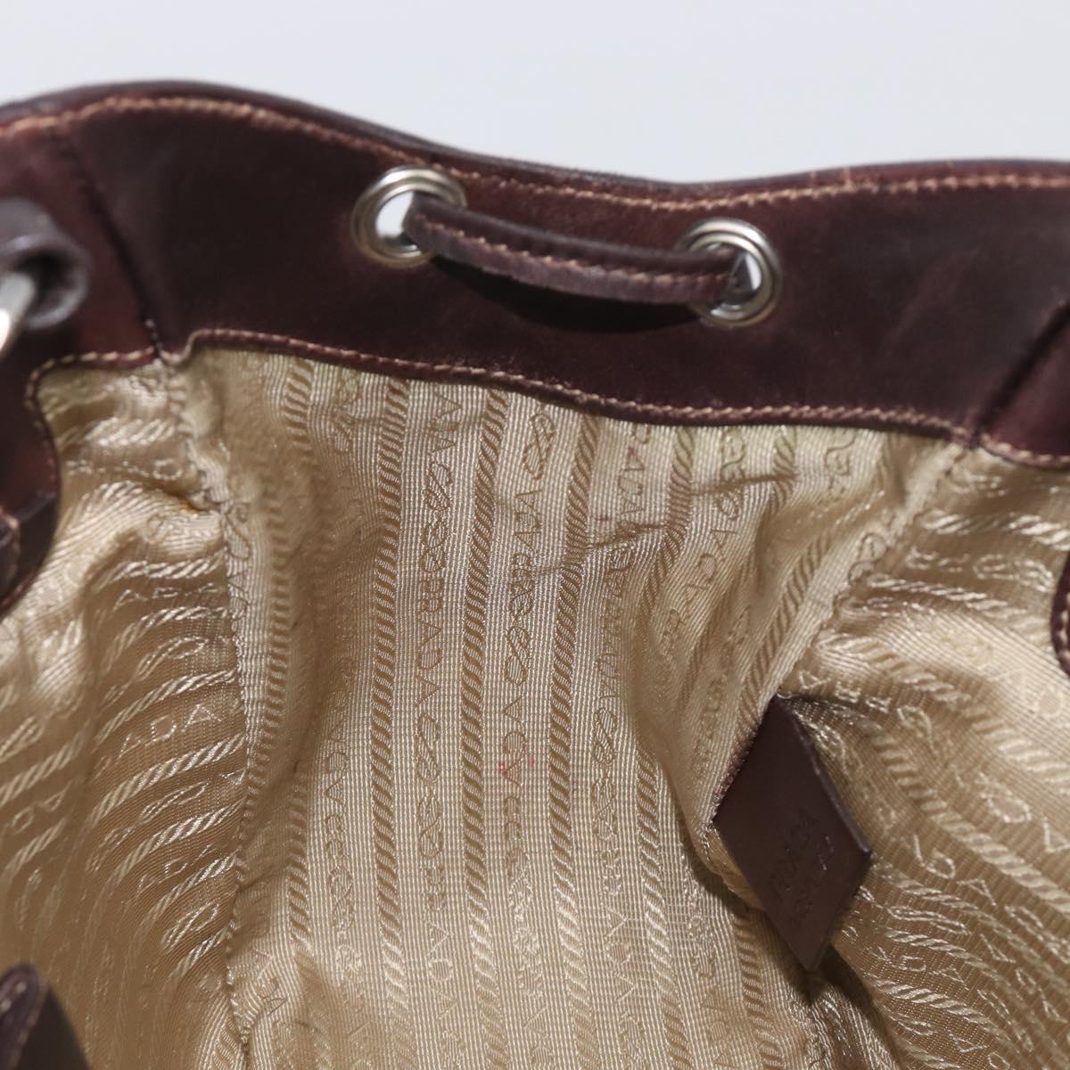 PRADA Tote Bag Canvas Jacquard Beige Silver Auth 199661V