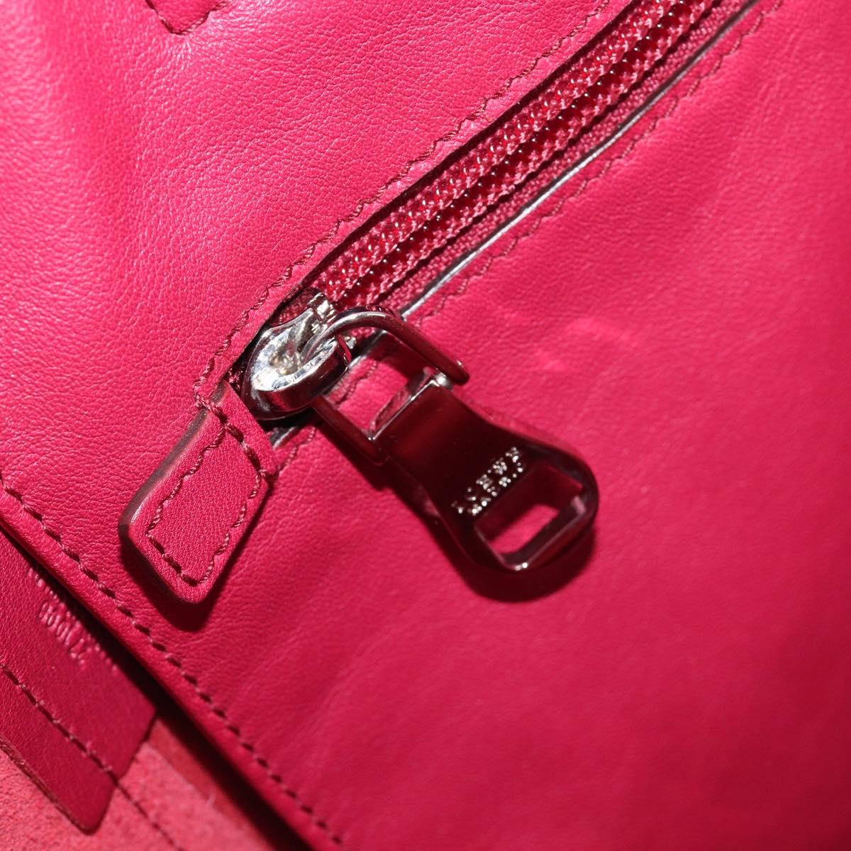 LOEWE Tote Bag Leather Wine Red Silver Auth 199664V