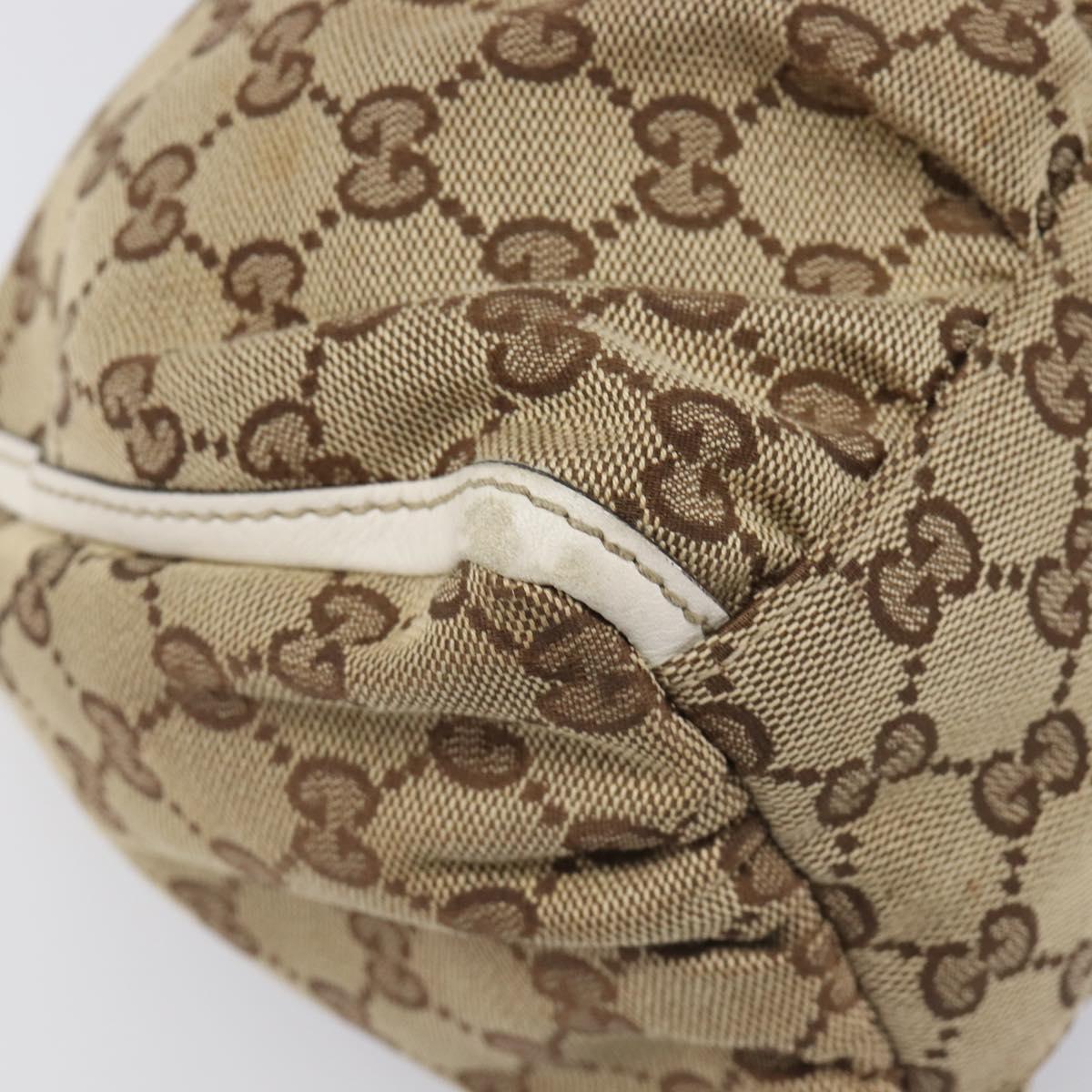 GUCCI GG Canvas Hand Bag Beige Gold 190525 Auth 199666V