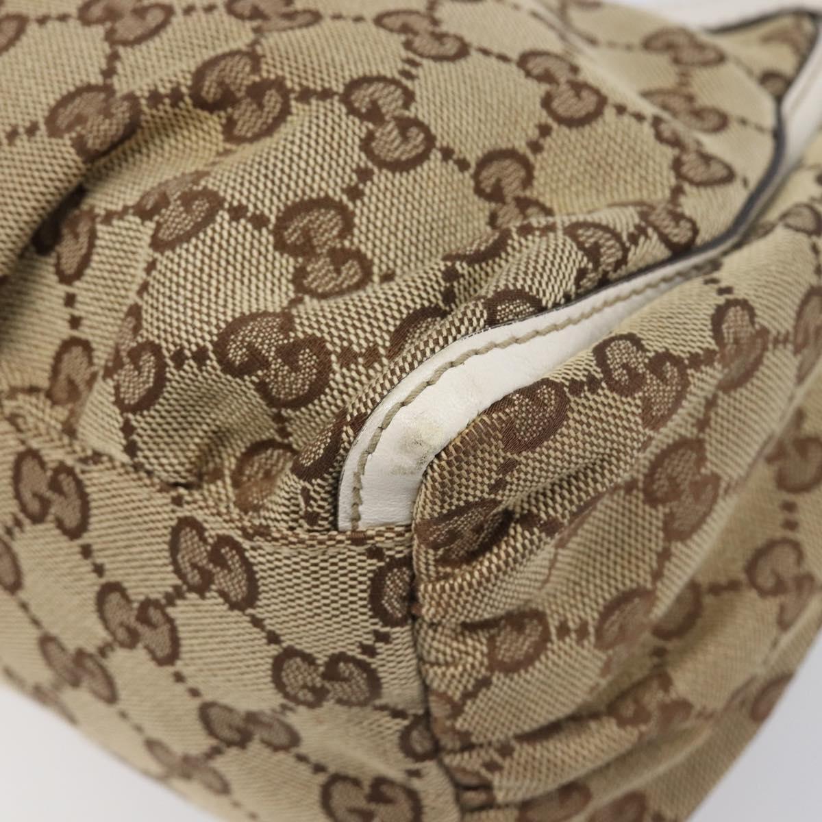 GUCCI GG Canvas Hand Bag Beige Gold 190525 Auth 199666V
