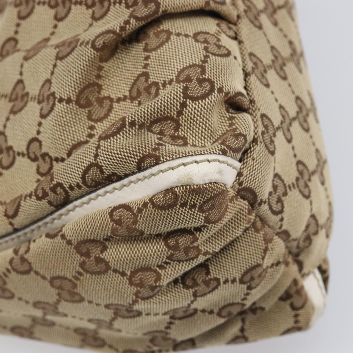 GUCCI GG Canvas Hand Bag Beige Gold 190525 Auth 199666V