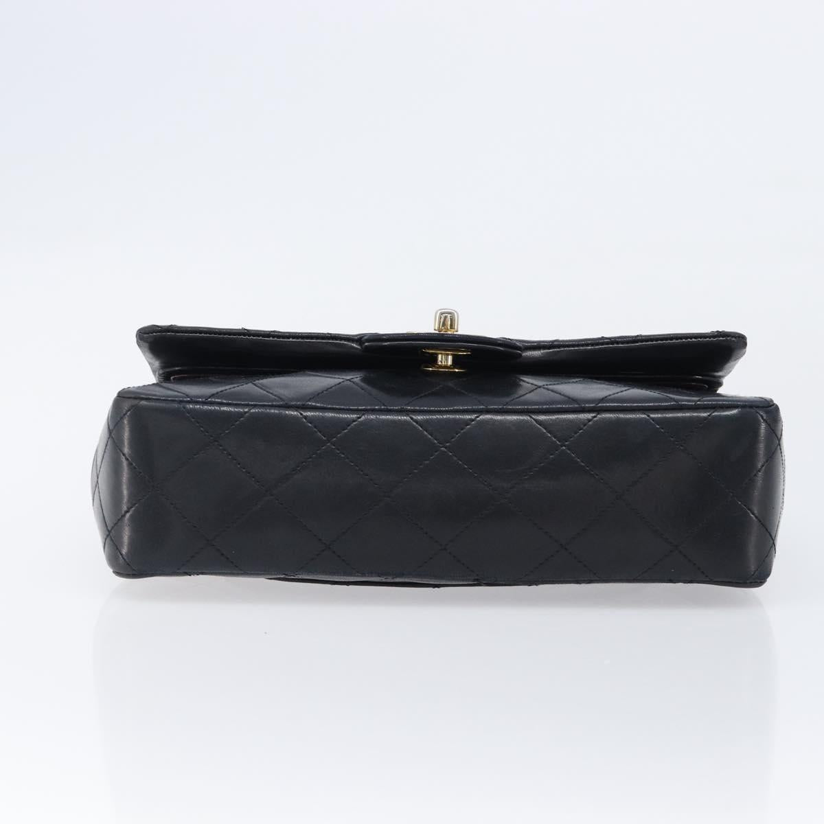 CHANEL Matelasse 23 Chain Shoulder Bag Lamb Skin Black Gold Tone CC Auth 199671V