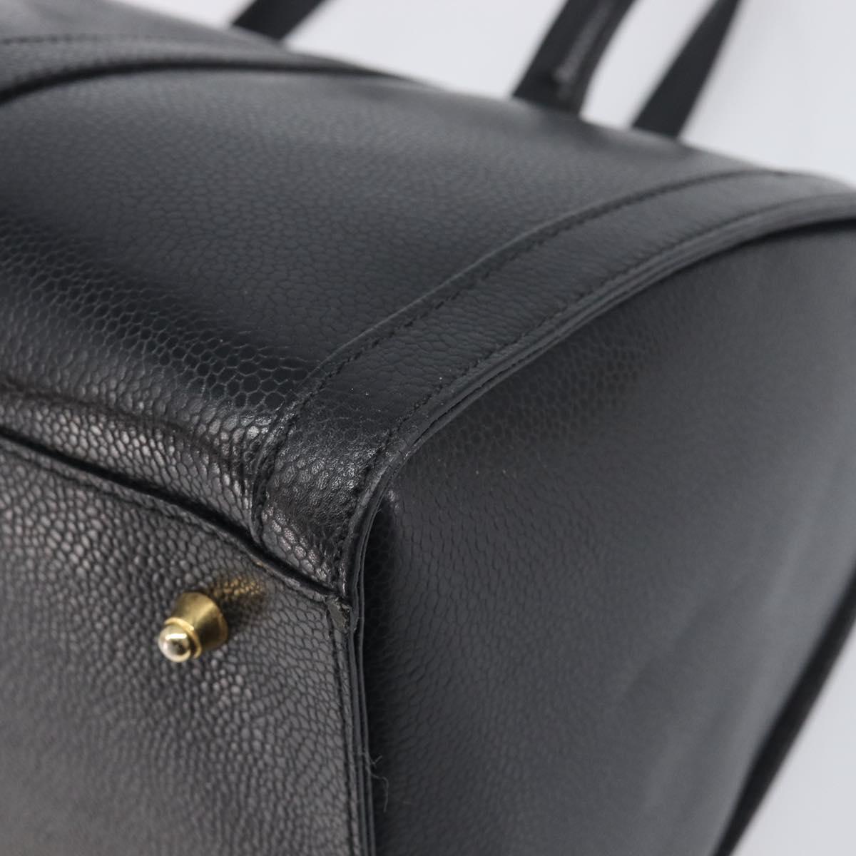 FENDI Boston Bag Leather Black Gold Auth 199674V
