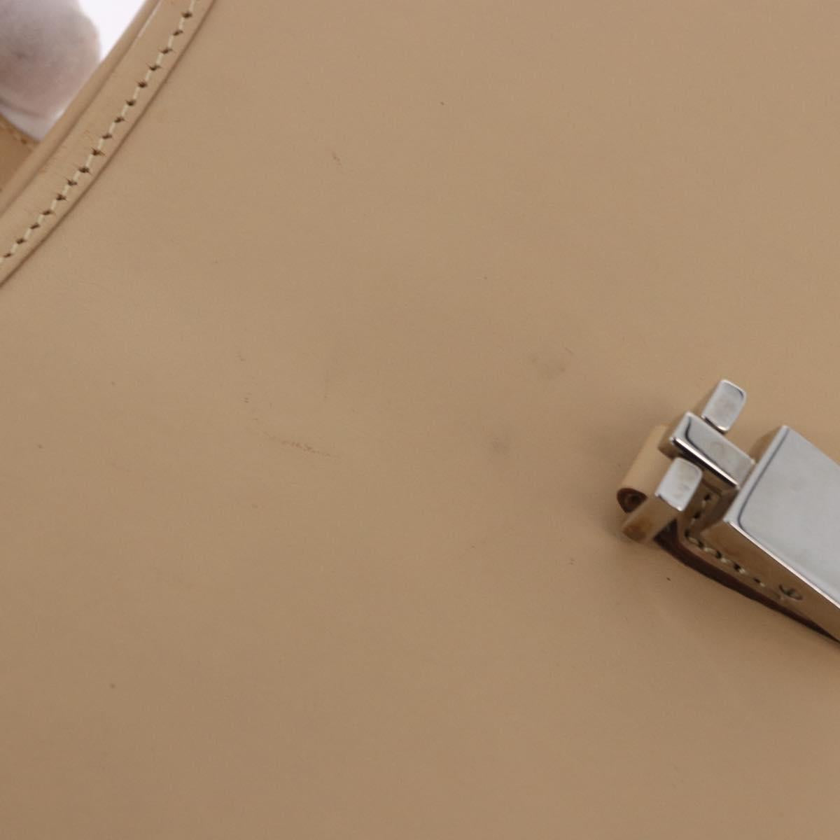 GUCCI Jackie Hand Bag Leather Beige Silver 002 1068 Auth 199675V