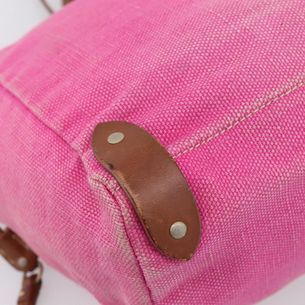 Miu Miu Tote Bag Canvas Pink Auth 199676