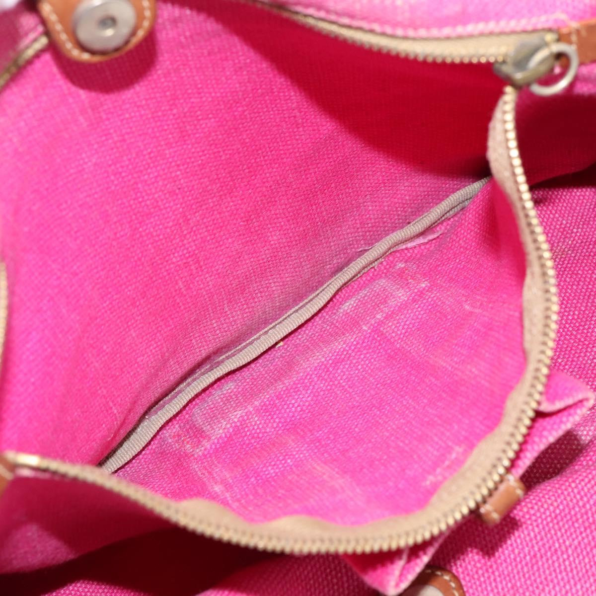 Miu Miu Tote Bag Canvas Pink Auth 199676
