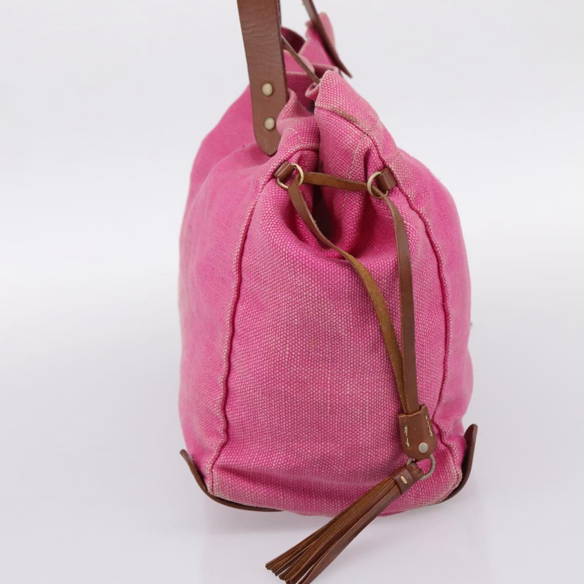 Miu Miu Tote Bag Canvas Pink Auth 199676