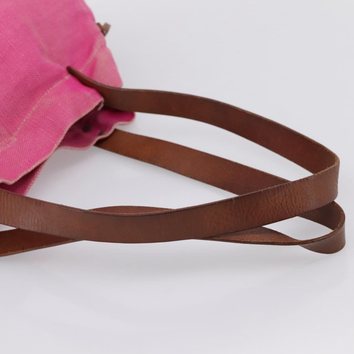 Miu Miu Tote Bag Canvas Pink Auth 199676