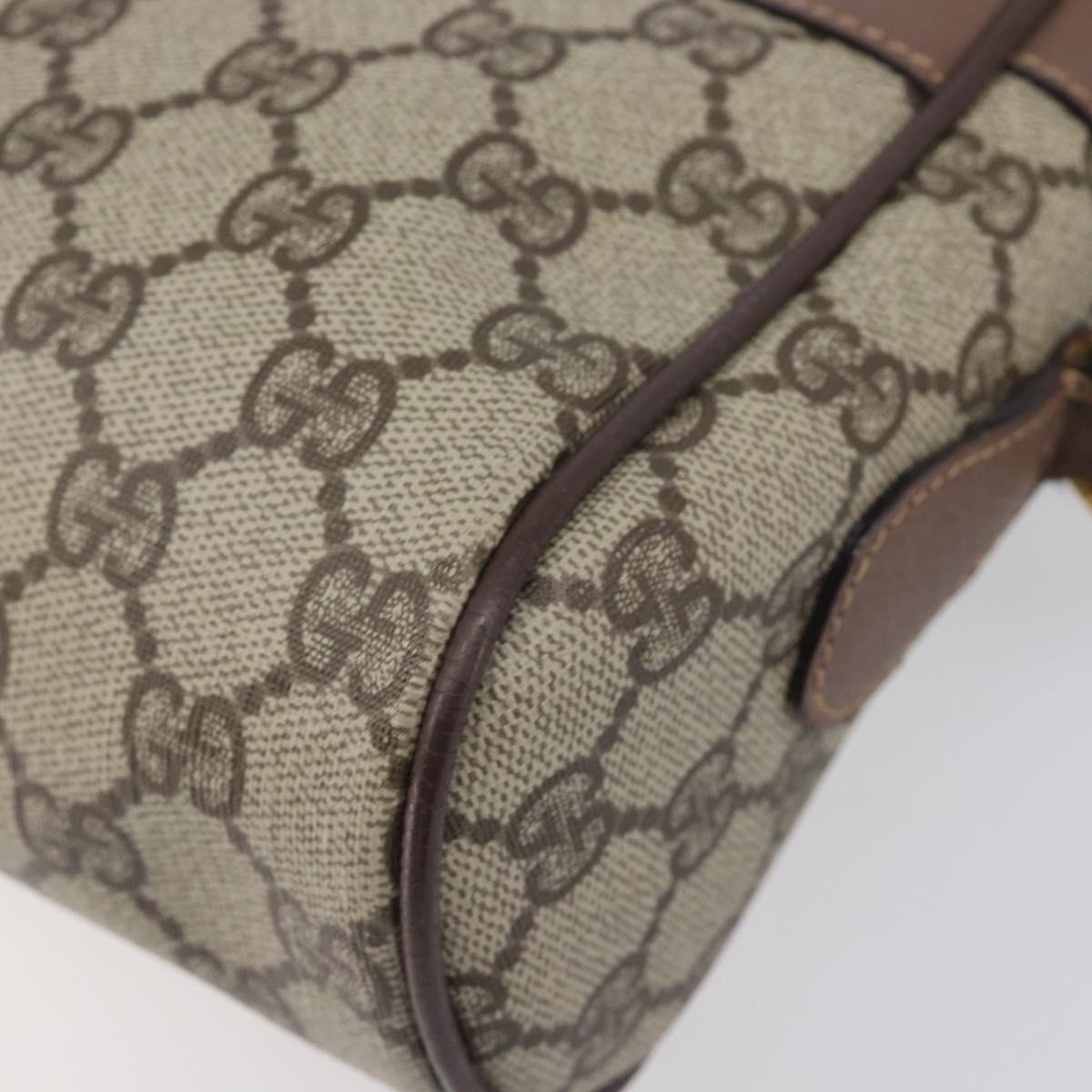 GUCCI GG Supreme Web Sherry Line Bag PVC Beige Gold 001 113 6472 Auth 199679