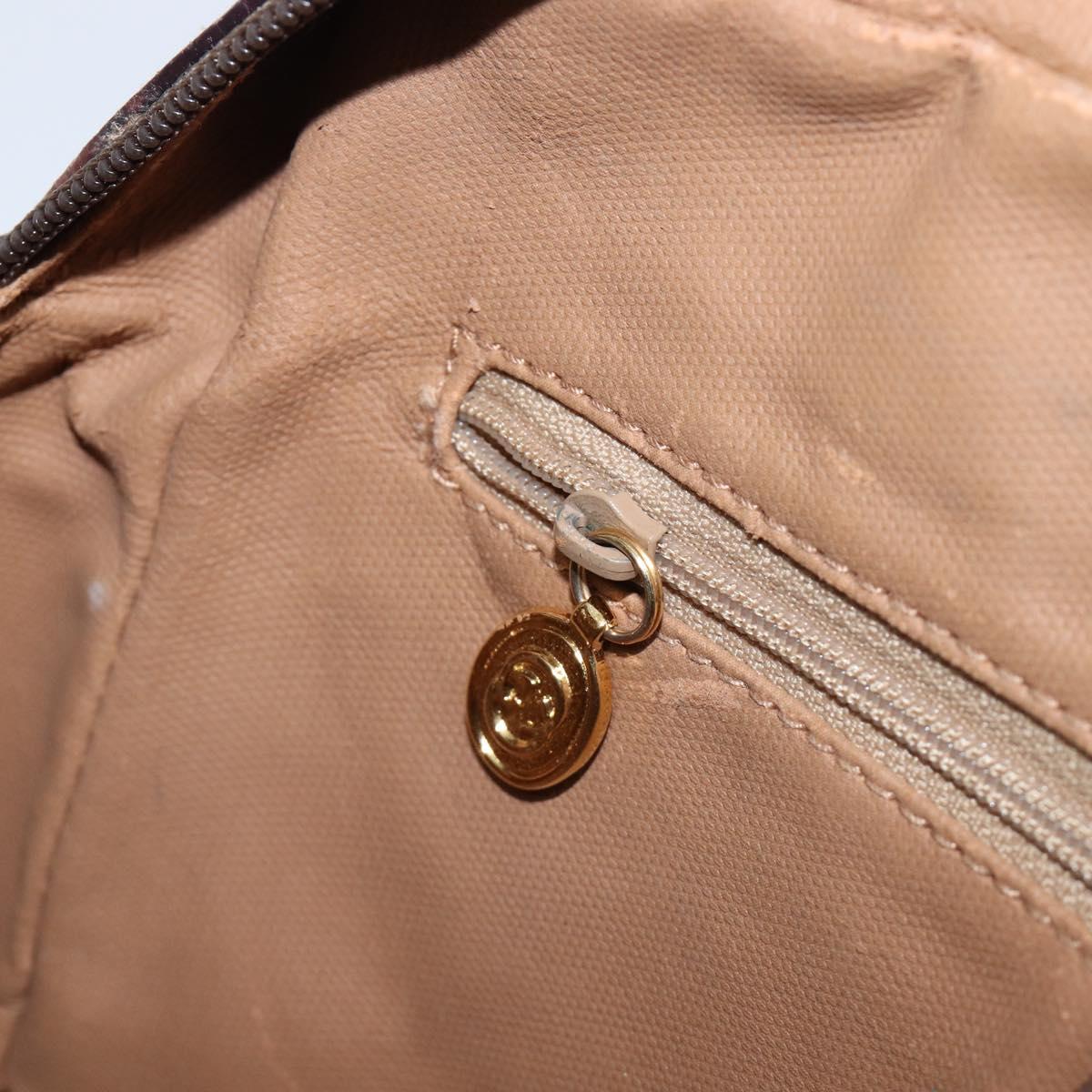 GUCCI GG Supreme Web Sherry Line Bag PVC Beige Gold 001 113 6472 Auth 199679