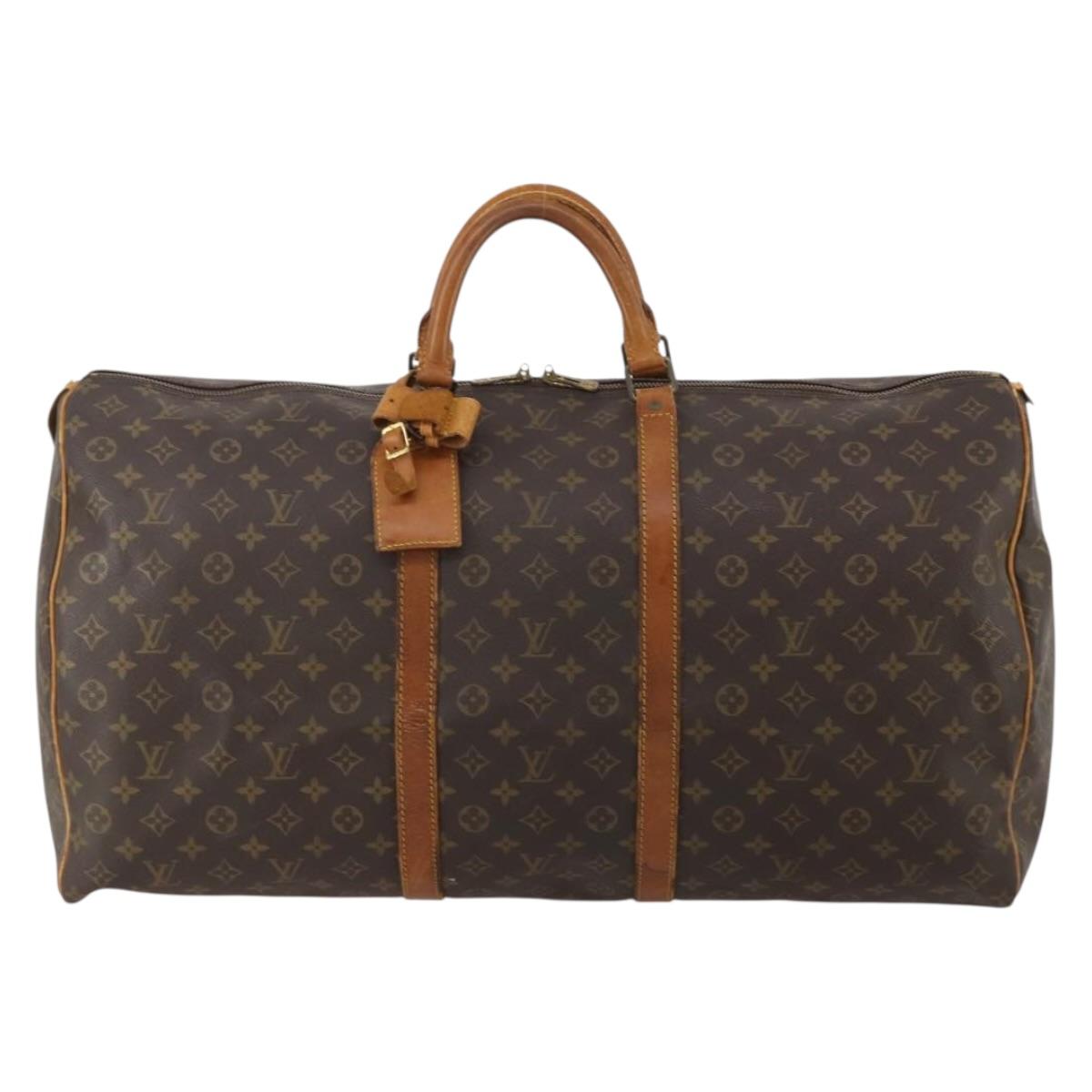 LOUIS VUITTON Monogram Keepall 60 Boston Bag M41422 LV Auth 199681