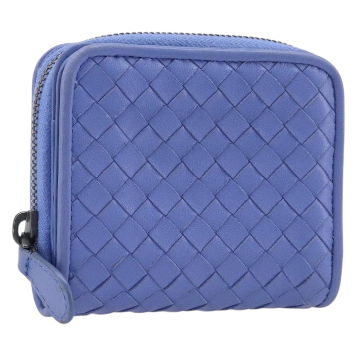 BOTTEGA VENETA INTRECCIATO Wallet Leather Light Blue Auth 199692V