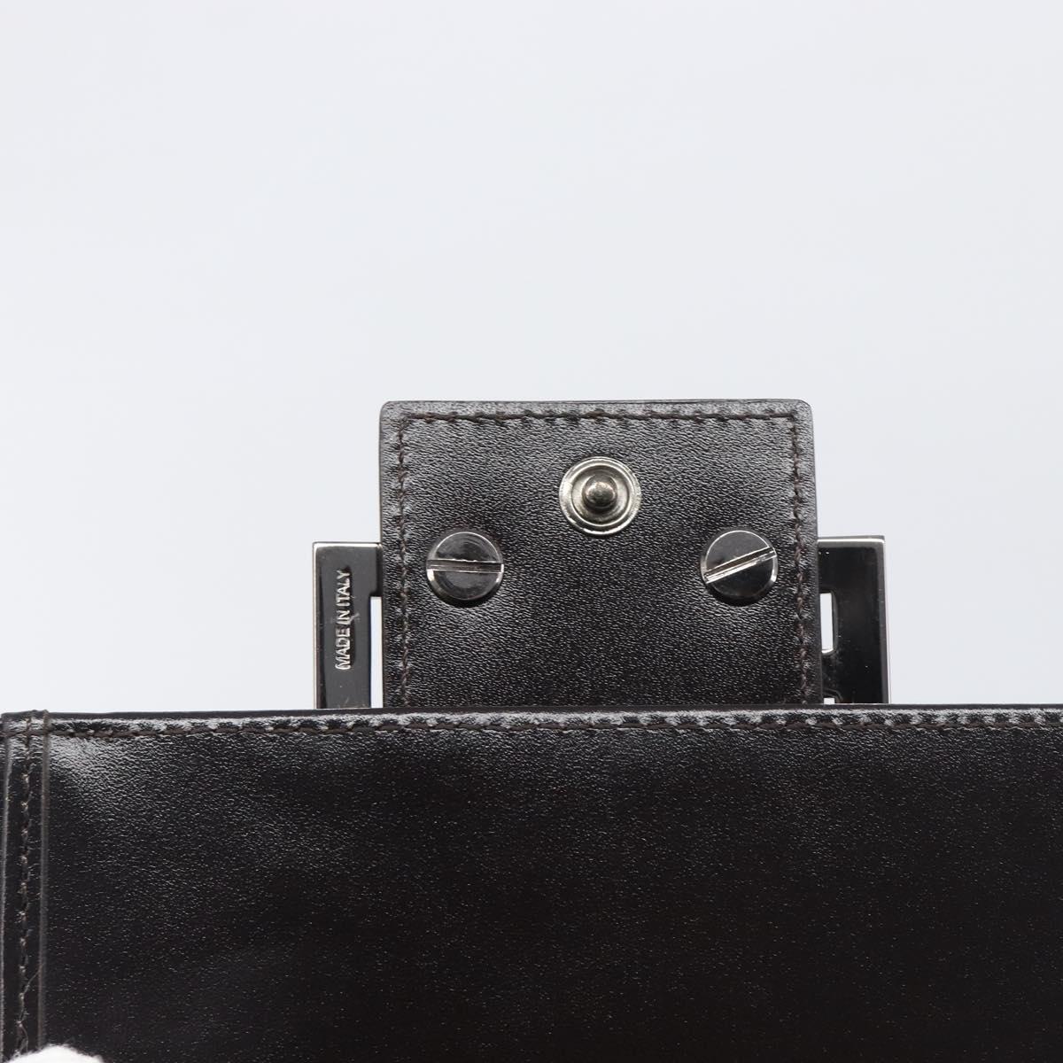 FENDI Zucca Canvas Mamma Baguette Wallet Black Brown Auth 199693V