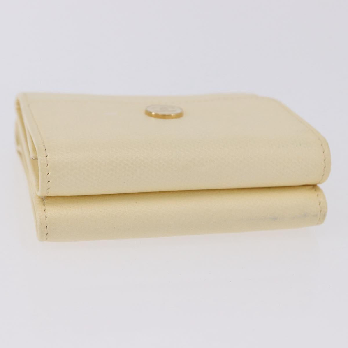 CHANEL Long Wallet Leather Ivory Gold CC Auth 199695A