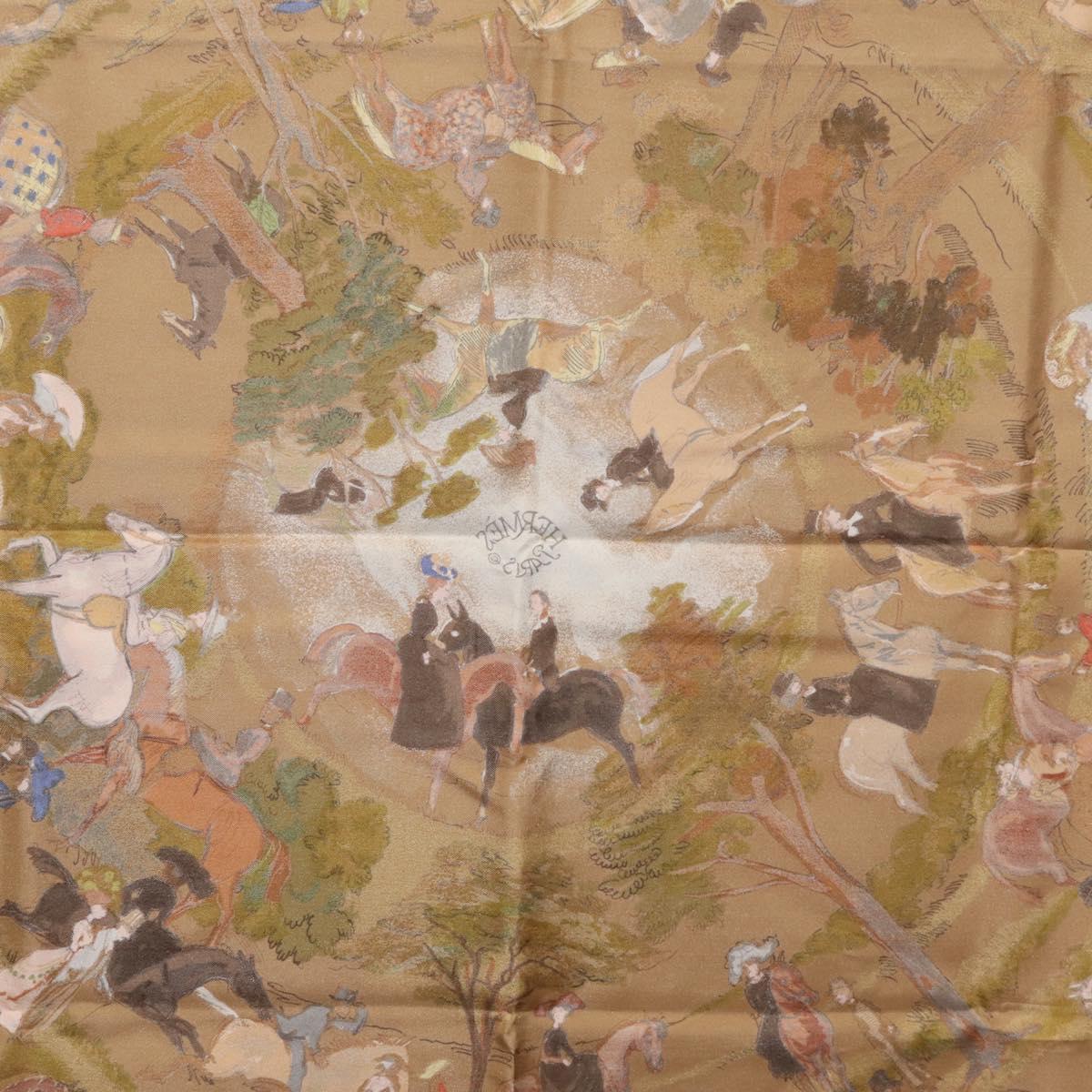 HERMES Carre 90 Scarf Silk Green Auth 199701M