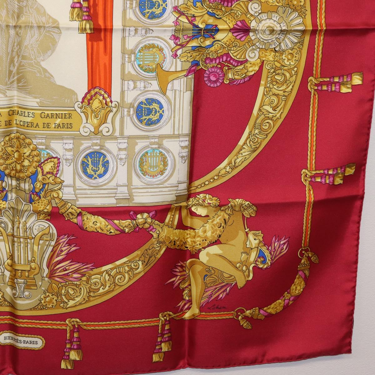 HERMES Carre 90 Scarf Silk Red Auth 199702M