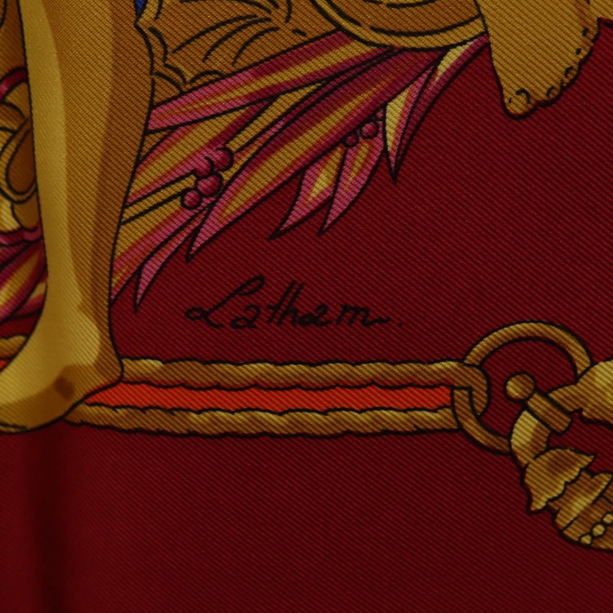 HERMES Carre 90 Scarf Silk Red Auth 199702M