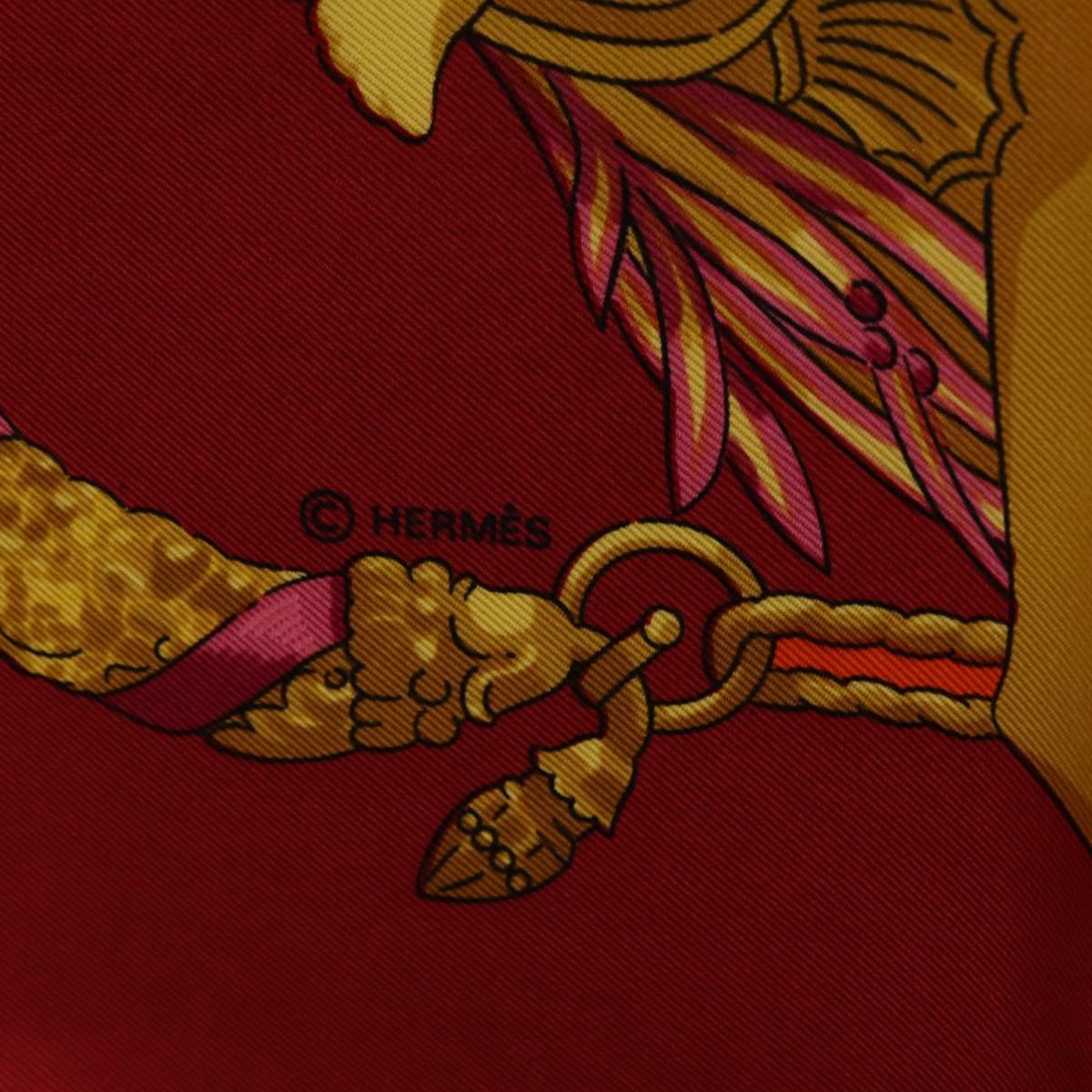 HERMES Carre 90 Scarf Silk Red Auth 199702M