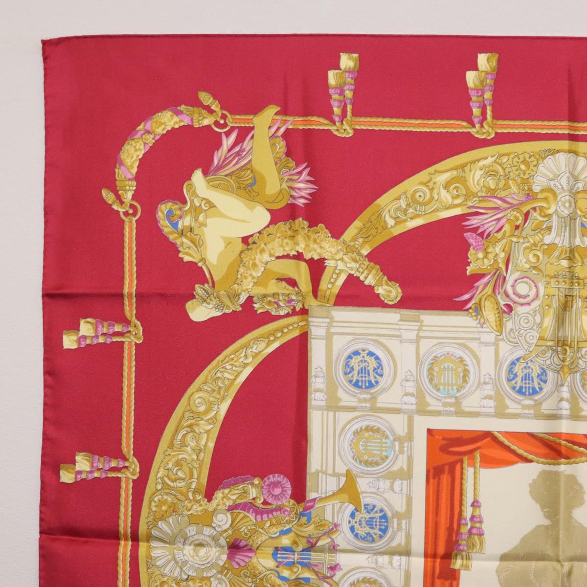 HERMES Carre 90 Scarf Silk Red Auth 199702M