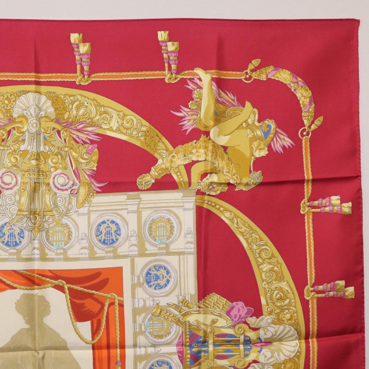 HERMES Carre 90 Scarf Silk Red Auth 199702M