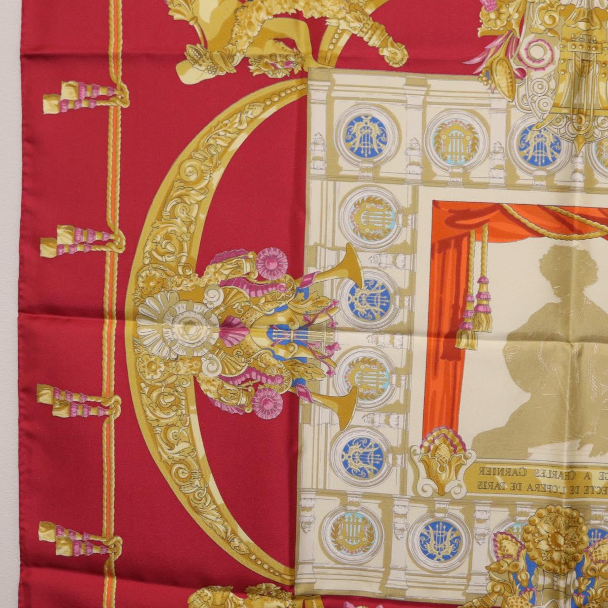 HERMES Carre 90 Scarf Silk Red Auth 199702M