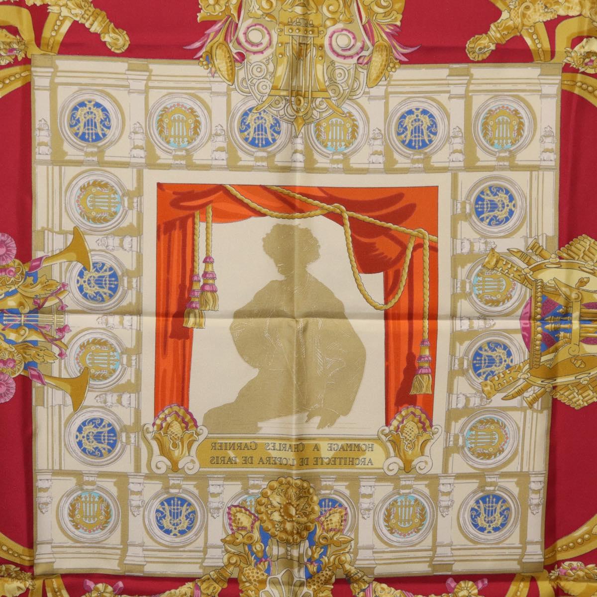 HERMES Carre 90 Scarf Silk Red Auth 199702M