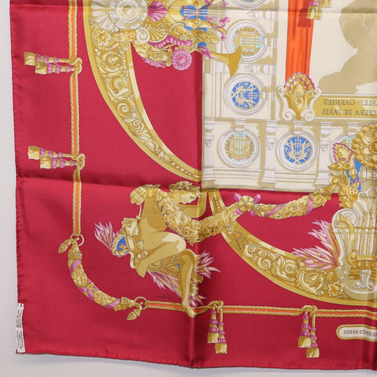 HERMES Carre 90 Scarf Silk Red Auth 199702M