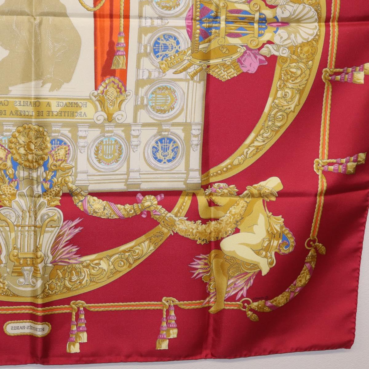 HERMES Carre 90 Scarf Silk Red Auth 199702M