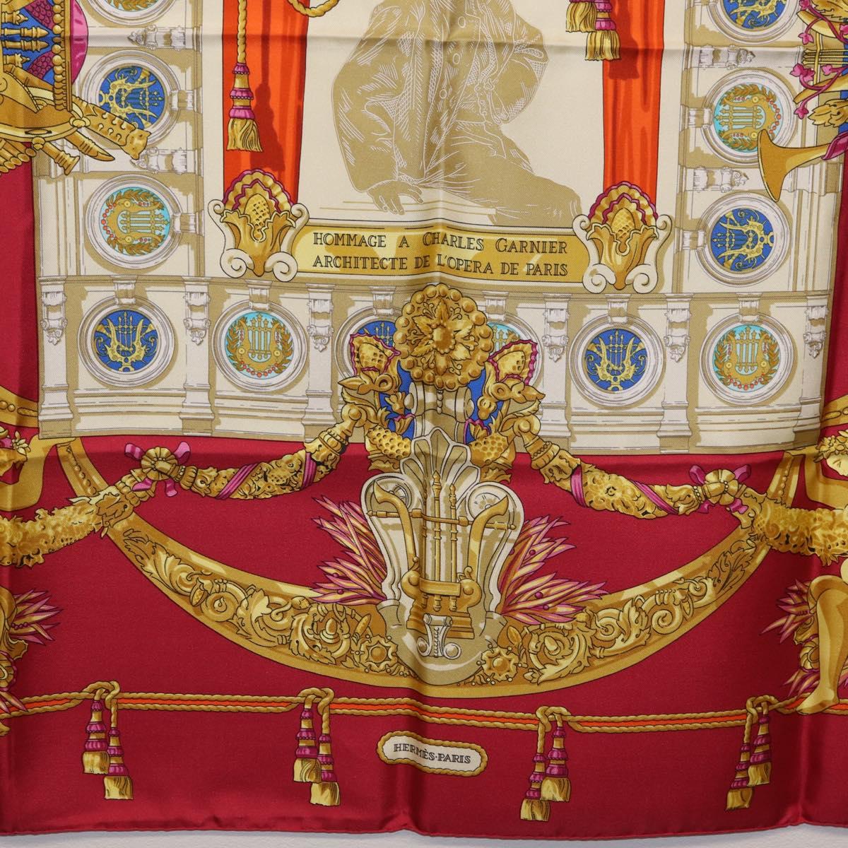 HERMES Carre 90 Scarf Silk Red Auth 199702M