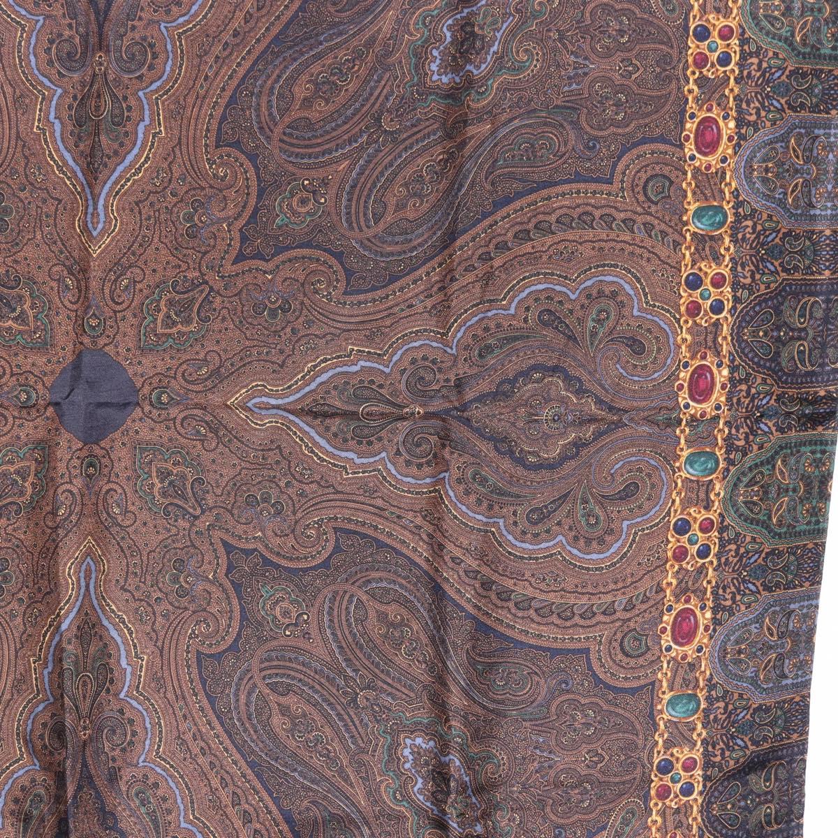 CHANEL Scarf Silk Brown CC Auth 199704M